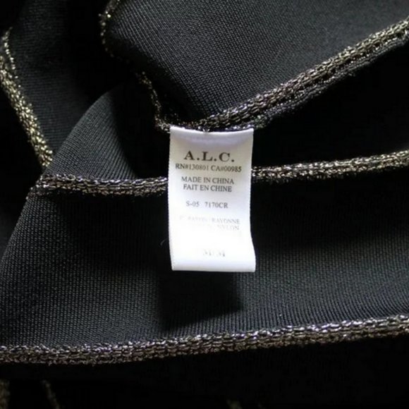 A.L.C. Susana Dress Gold Size Medium Fit & Flare Metallic - Picture 8 of 8